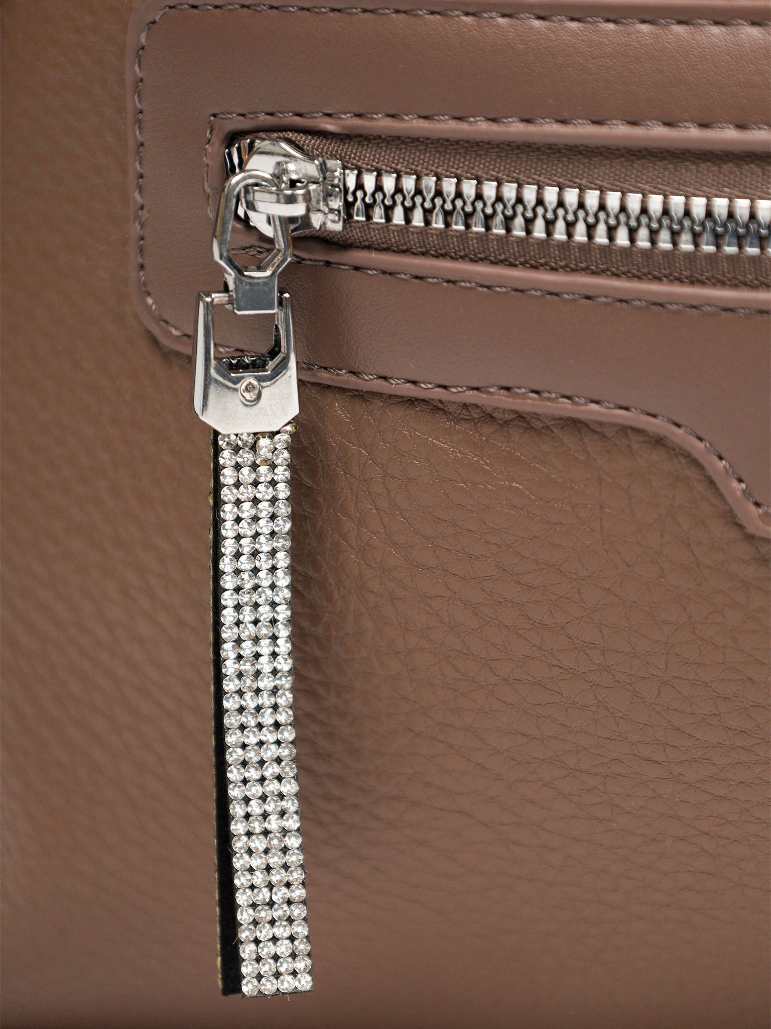 Сумка-шоппер  с декоративным пуллером со стразами в ассортименте